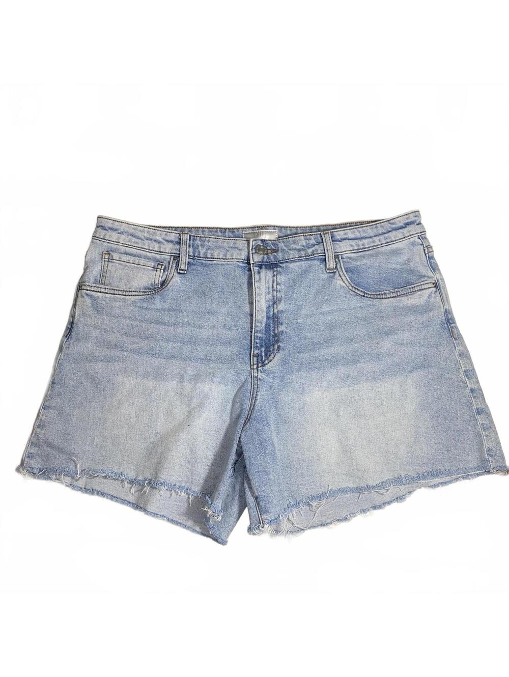 KUT From The Kloth Size 16 Distressed Denim Shorts Light Wash Raw Hem Summer